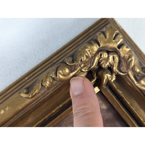 Vintage Blue Boy and Red Boy prints in matching gilt wood frames under glass, - Picture 5 of 10